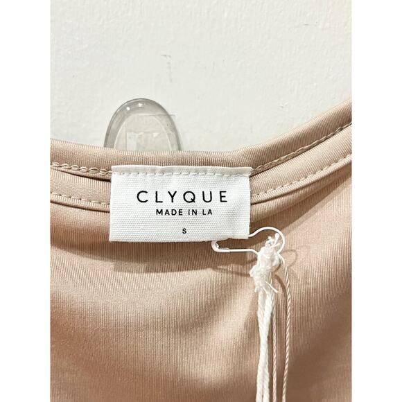 NWT Clyque The Label Donya Thin Strap Thong Bodysuit Tan Women's Size Small - Picture 5 of 6